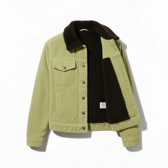 Dutch Harbor Jackets & Blazers - Green corduroy Sherpa trucker jacket - DUTCH HARBOR GEAR - unisex S